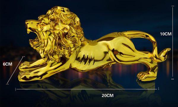 Royal Metal Lion – Symbol of Strength & Prestige for Car Dashboard & Office Decor
